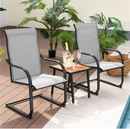 Costway 2-Piece Gray C-Spring Motion Patio Dining Chairs