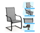 Costway 2-Piece Gray C-Spring Motion Patio Dining Chairs