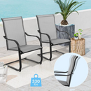 Costway 2-Piece Gray C-Spring Motion Patio Dining Chairs
