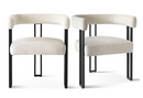 Mia Beige Velvet Upholstered Armchair (set of 2)