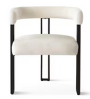 Mia Beige Velvet Upholstered Armchair (set of 2)