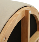 EXTRA COMFY 28" Modern Round Ottoman with Wood base - Cream