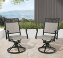 Ulax Black Swivel Textilene Cast Aluminum Outdoor Dining Chair - Set of 2