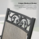 Ulax Black Swivel Textilene Cast Aluminum Outdoor Dining Chair - Set of 2