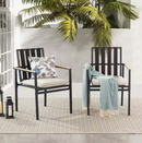 Ulax Aluminum Outdoor Dining Chair with Beige Seat Cushion (Set of 2)