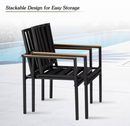 Ulax Aluminum Outdoor Dining Chair with Beige Seat Cushion (Set of 2)