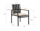 Ulax Aluminum Outdoor Dining Chair with Beige Seat Cushion (Set of 2)