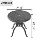 Willit 31.5 in Cast Aluminum Patio Dining Round Table