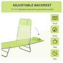 Outsunny Portable Reclining Outdoor Lounge Chair