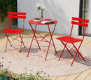 Shelah Premium Folding Outdoor 3-Piece Steel Bistro Set