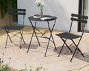 Shelah Premium Folding Outdoor 3-Piece Steel Bistro Set