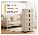 Intexca 5-Tier Foldable Storage Cabinet with Doors and Wheels