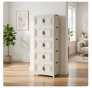 Intexca 5-Tier Foldable Storage Cabinet with Doors and Wheels