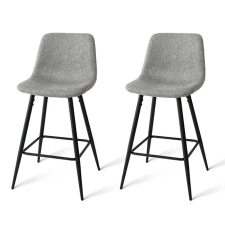 Mercury Row Seidman 26" Upholstered Low Back Counter Stool (Set of 2) in Grey *No Hardware*C005224940 - Refurbished