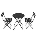 Shelah Premium Folding Outdoor 3-Piece Steel Bistro Set