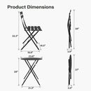 Shelah Premium Folding Outdoor 3-Piece Steel Bistro Set