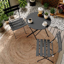 Shelah Premium Folding Outdoor 3-Piece Steel Bistro Set