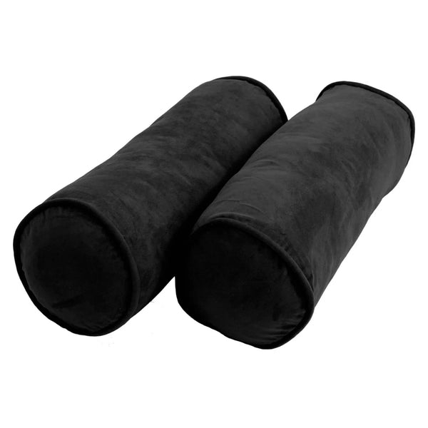 Blazing Needles Microsuede Bolster Throw Pillow (Set of 2) THPS4478 - Like New