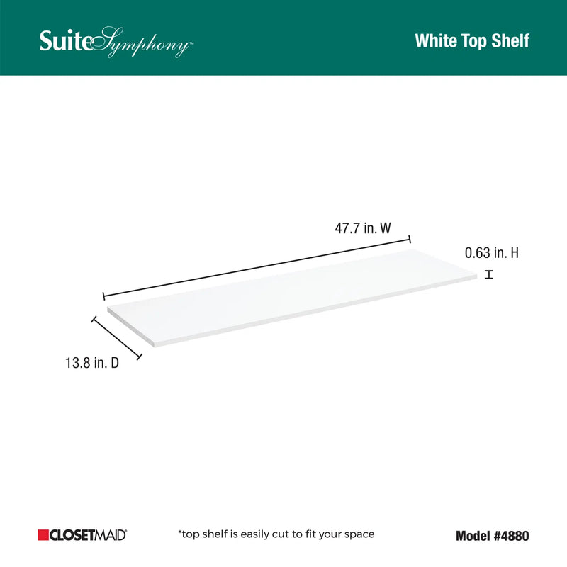 ClosetMaid SuiteSymphony 48" W Top Shelf (Set of 3) In White CLOP1104 - Refurbished