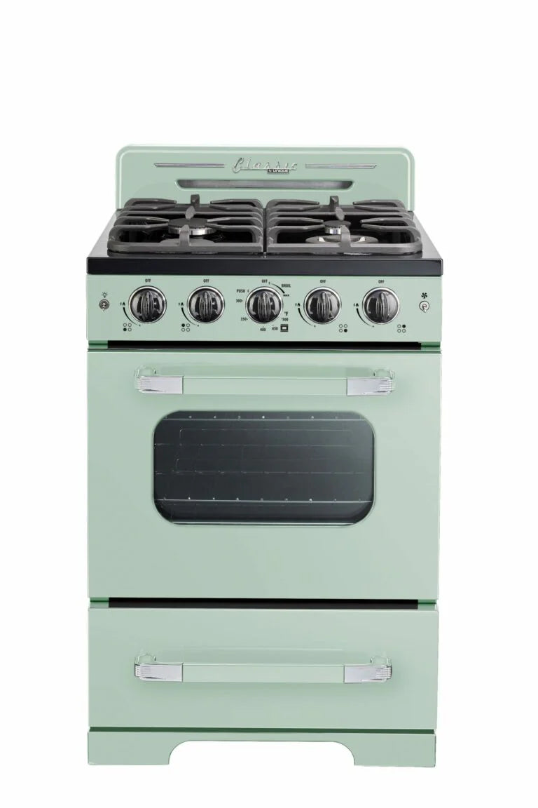 Unique Appliances 24” 2.9 cu Gas Range UGP-24CR-LG - Summer Mint Green - Scratch & Dent