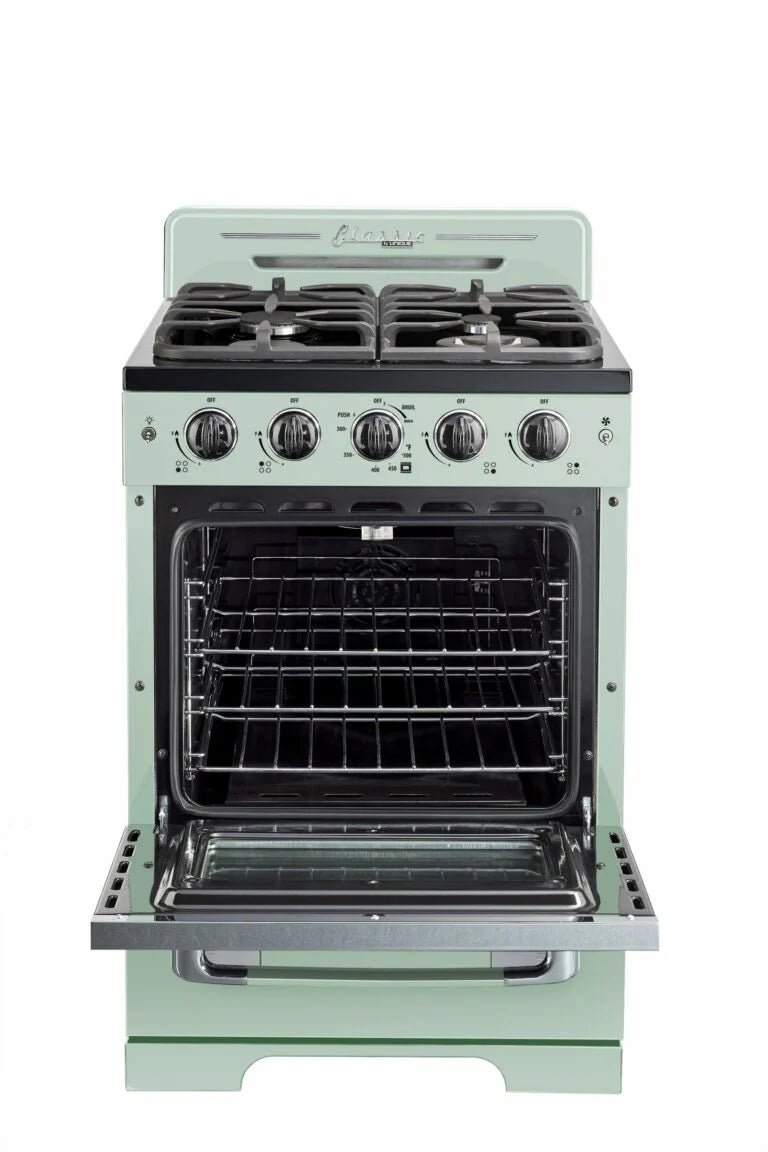 Unique Appliances 24” 2.9 cu Gas Range UGP-24CR-LG - Summer Mint Green - Scratch & Dent