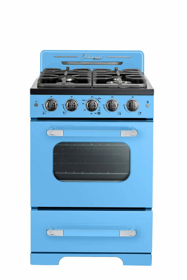 Unique Appliances 24” 2.9 cu Gas Range UGP-24CR RB - Robin Egg Blue - Scratch & Dent