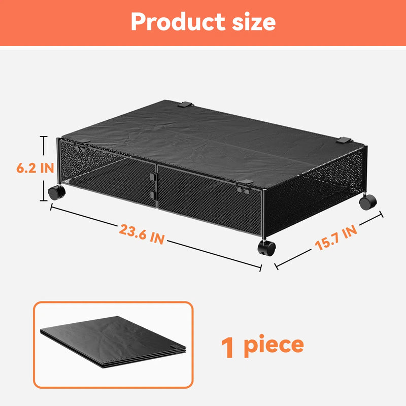 Rebrilliant Underbed Storage With Wheels (Set Of 4) C112736768 - Refurbished