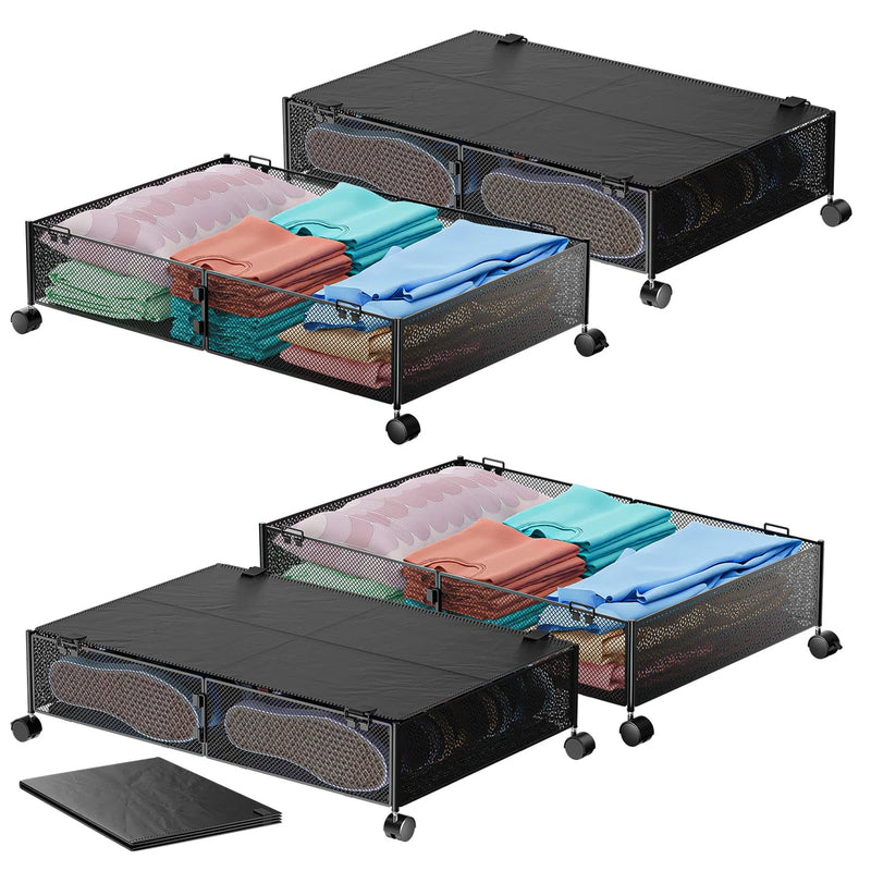 Rebrilliant Underbed Storage With Wheels (Set Of 4) C112736768 - Refurbished