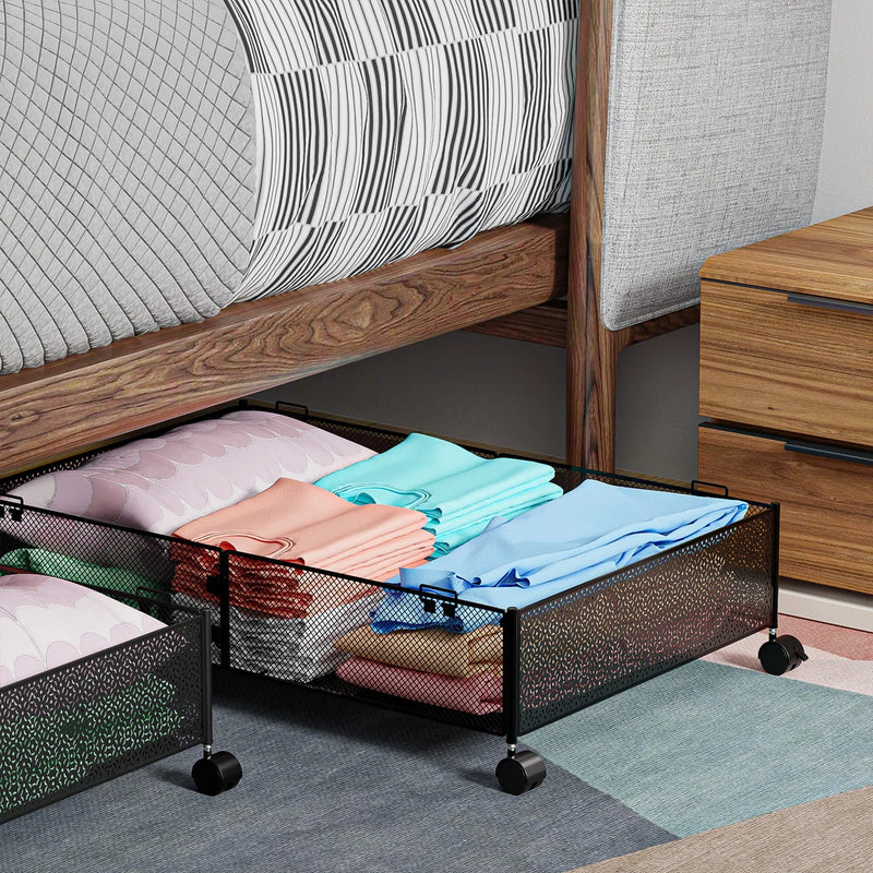 Rebrilliant Underbed Storage With Wheels (Set Of 4) C112736768 - Refurbished