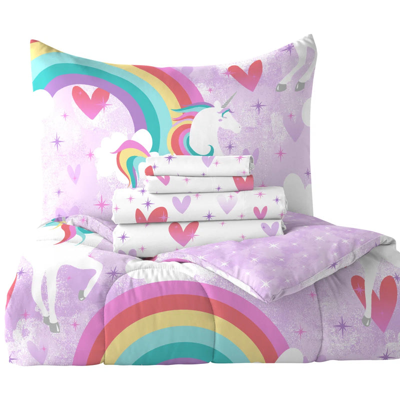 Dream Factory Unicorn Rainbow Full Comforter Set C000933601 - Refurbished