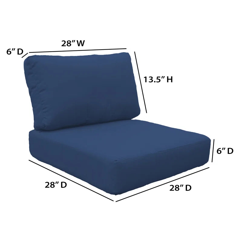 Sol 72 Outdoor™ Waterbury Outdoor 6'' Replacement Cushion Cover Set (Set of 2) in Navy C002156181 - Like New