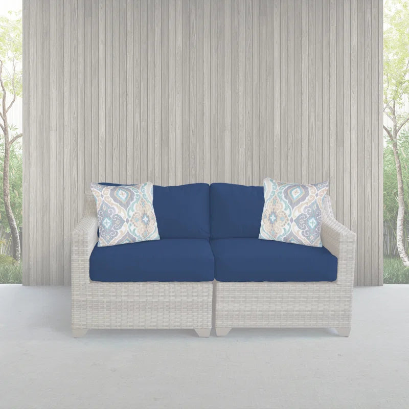 Sol 72 Outdoor™ Waterbury Outdoor 6'' Replacement Cushion Cover Set (Set of 2) in Navy C002156181 - Like New