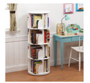 Intexca 4-Tier Rotating Wooden Bookshelf (White)