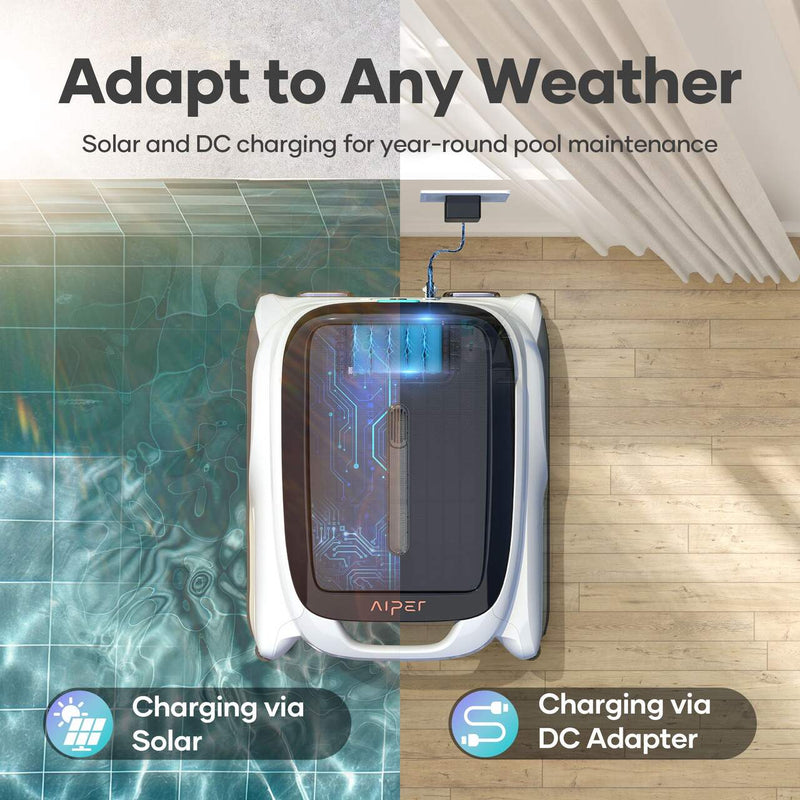 Aiper Solar Powered Cordless Robotic Pool Skimmer with Smart Navigation & Ultrasonic Detection Surfer M1 - Refurbished