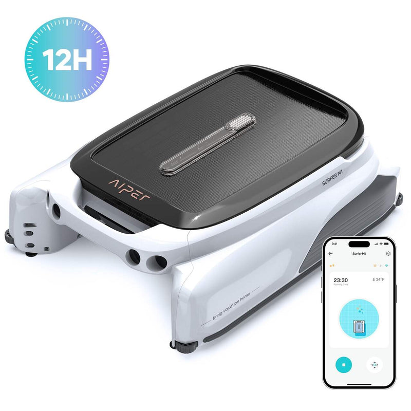 Aiper Solar Powered Cordless Robotic Pool Skimmer with Smart Navigation & Ultrasonic Detection Surfer M1 - Refurbished