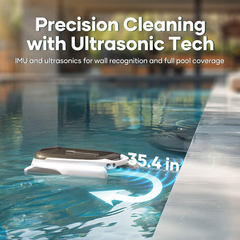 Aiper Solar Powered Cordless Robotic Pool Skimmer with Smart Navigation & Ultrasonic Detection Surfer M1 - Refurbished
