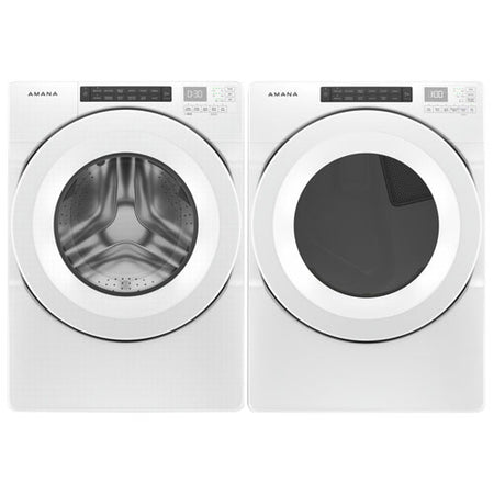 Amana 5 cu Front Load Washer and 7.4 cu Gas Dryer Set NFW5800HW, NGD5800HW - Floor Model