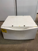 27" Washer / Dryer Laundry Pedestal with Storage Drawer – White