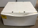 27" Washer / Dryer Laundry Pedestal with Storage Drawer – White