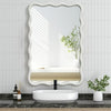 TEWLOSS 30" x 20" Wavy Wood Framed Mirror