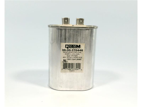 Rotom Dual Oval Voltage Run Capacitor 30 MFD, 370/440v