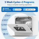 Airmsen 5-Place Settings Portable Countertop Dishwasher with 5L Built-in Water Tank ZMW-DUHA01 - Refurbished