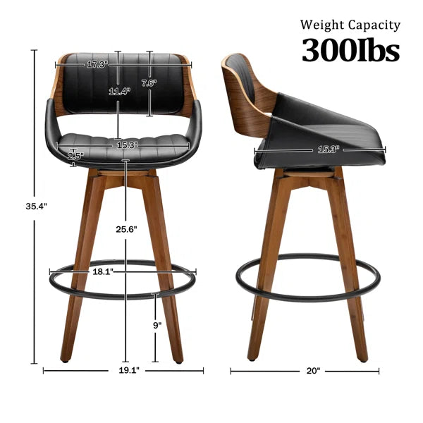 George Oliver Jobani Swivel Upholstered Counter & Bar Stool(Set Of 2) AGAK1093 - Refurbished