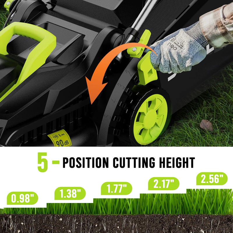 Steelite 13-Inch Cordless Electric Lawn Mower with Brushless Motor for Garden DG500 - Refurbished