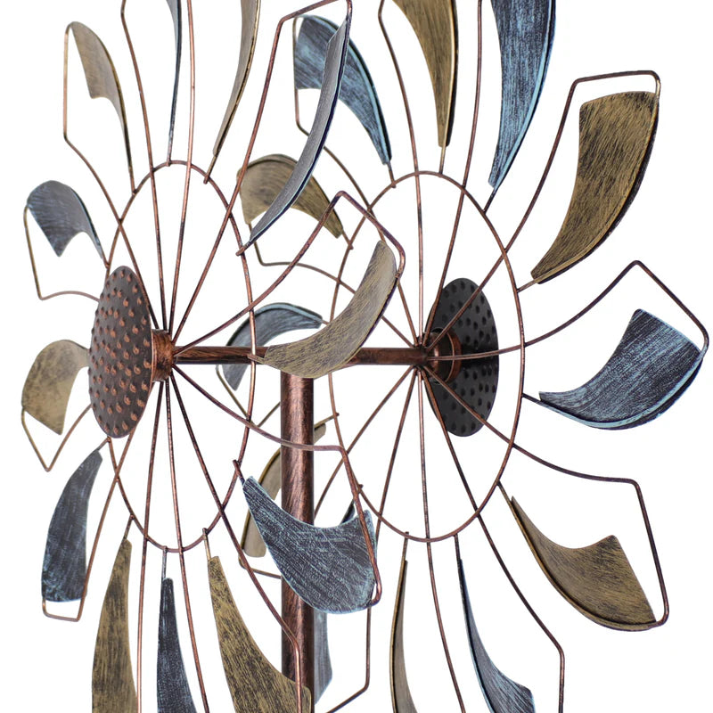 Sunnydaze Metallic Pinwheel Powder-Coated Iron Wind Spinner HB-189 - Like New