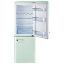 Réfrigérateur rétro unique de 22 pouces (7 pi³) à congélateur inférieur LG UGP-215L AC - Vert menthe d'été - Rayures et bosses 