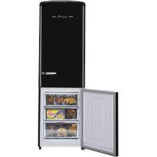 Unique 24 inch 12 cu Retro Bottom Mount Fridge UGP-330L B AC - Midnight Black - Scratch and Dent