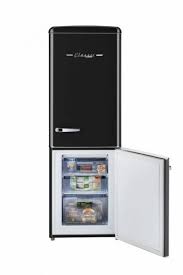 Unique 22 inch 7 cu Retro Bottom Mount Fridge UGP-215L B AC - Midnight Black - Scratch and Dent