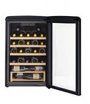 Cave à vin rétro Unique UGP-125CR WF B de 21 pouces (53 cm) et 4 pi³ (113 L) - Noir minuit - Rayures et bosses 