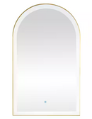 Roswell Estartit 24" x 40" Arched Aluminum Framed LED Wall Mirror